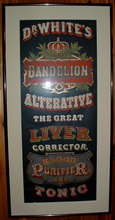 Click photo to see larger pic of Paper Patent Medicine Advertising Sign