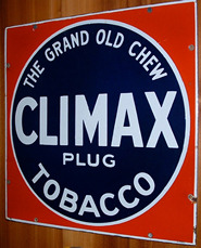 Click photo to see larger pic of Porcelain Enamel Tobacco Advertising Sign