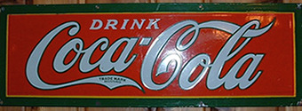 Click photo to see larger pic of Porcelain Enamel Soda Advertising Sign