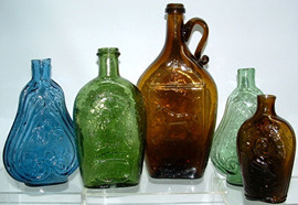 Click photo to see larger pic of Antique Flask Bottles